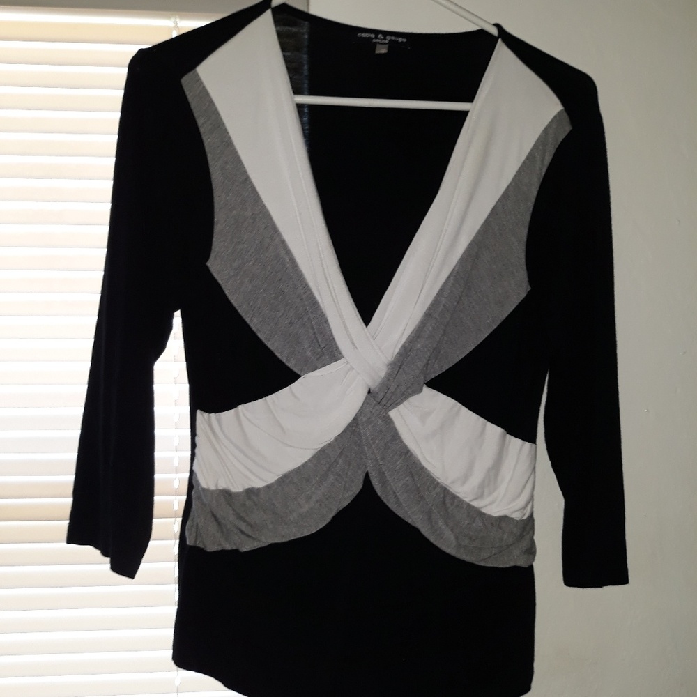 Cable and Gauge (pet L) blk/wht/gray top